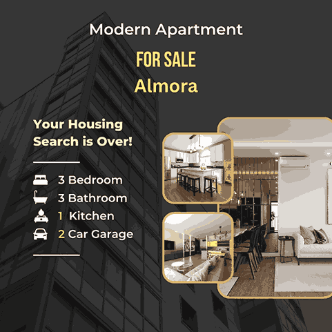 Modern 3BHK apartment for sale in Almora with spacious rooms and mountain views.