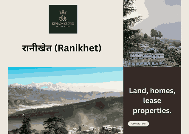 Kumaon Crown Properties – Serene landscape of Ranikhet, a classic hill station perfect for holiday homes and real estate investments.